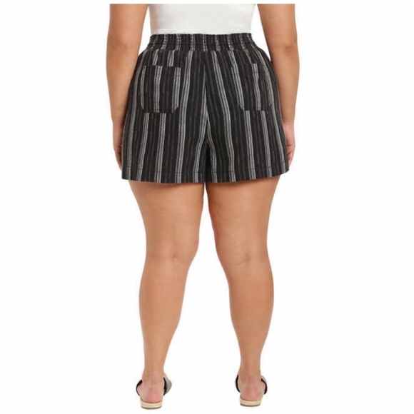 NWT Briggs Ladies Linen Blend Short BLACK stripes - size S - Picture 4 of 15